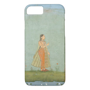 Case-Mate iPhone Case Madame tenant une fleur, se tenant prêt un étang