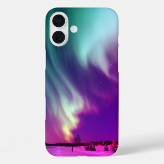 Coques iPhone 16 Plus Magenta Aqua Alaskan Lumières du Nord