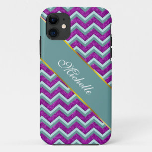 Coque Case-Mate Pour iPhone Magenta Foil et Turquoise ZigZag Motif
