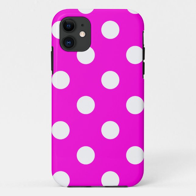 Coques Case-Mate iPhone Magenta pois #FF00DC (Dos)