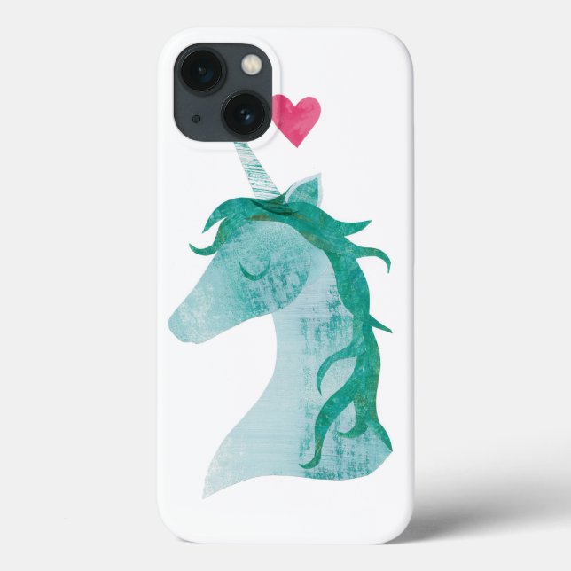 Coques Case-Mate iPhone Magie bleue de licorne avec le coeur (Verso)