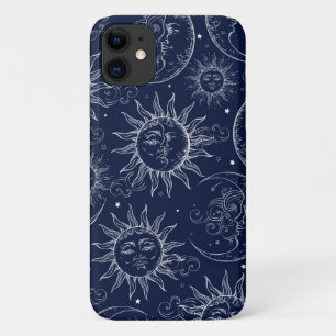 Case-Mate iPhone Case Magie Bleue Vintage Ciel Soleil Lune Étoiles