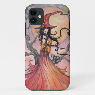 Coque Case-Mate Pour iPhone Magie d'Automne Sorcière et Chat Fantastique Art