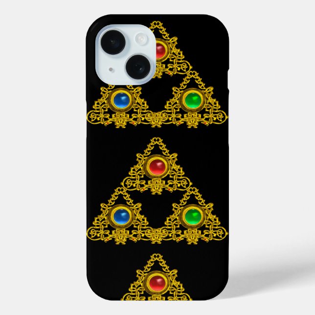 COQUES Case-Mate iPhone MAGIQUE ELFIQUE TALISMAN, TRIANGLE D'OR NOIR, STON (Verso)