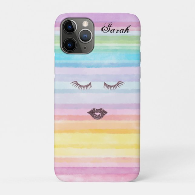 Coques Case-Mate iPhone Magnifique Cool Arc-en-ciel Faux Lashes (Dos)