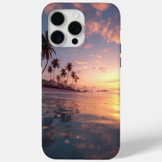 Coque iPhone 15 Pro Max Magnifique coucher de soleil sur une eau calme