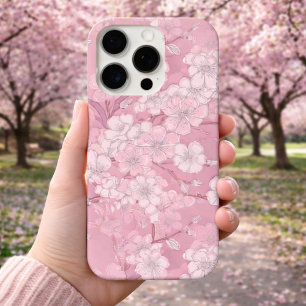 Coques iPhone 16 Pro Magnifique motif de fleurs de cerisier - Floral ro