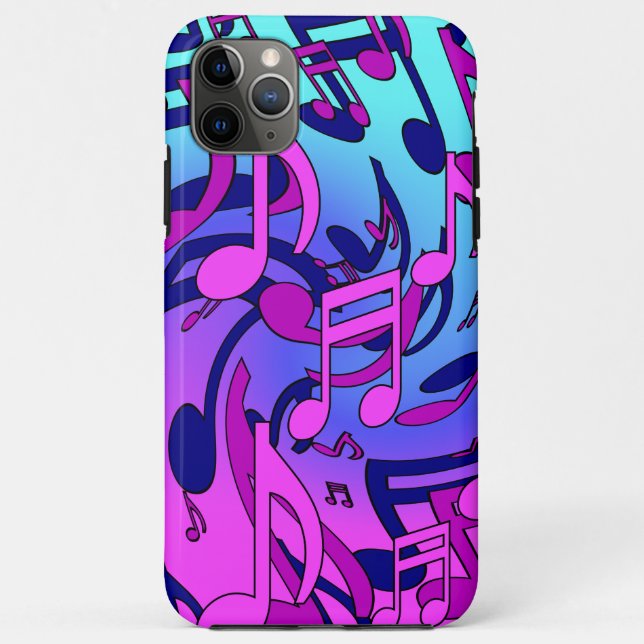 Coques Case-Mate iPhone Magnifique motif musical rose violet aqua (Dos)