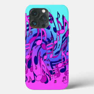 Case-Mate iPhone Case Magnifique motif musical rose violet aqua