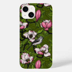 Coque Pour iPhone 14 Magnolia en floraison et oiseau de tireur 2