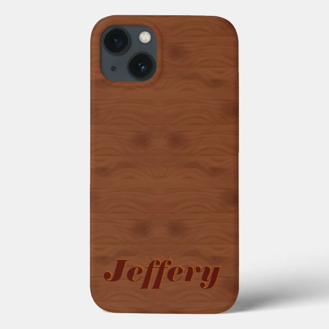Coques Case-Mate iPhone Mahogany Red Wood Grain Illustration Monogramme (Verso)