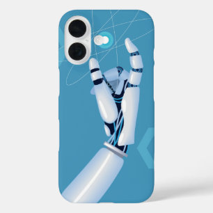 Coque Pour iPhone 16 Main cybernétique avec sphère atomique