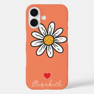 Coque Pour iPhone 16 Main personnalisée Drown Cute Daisy Floral Custom
