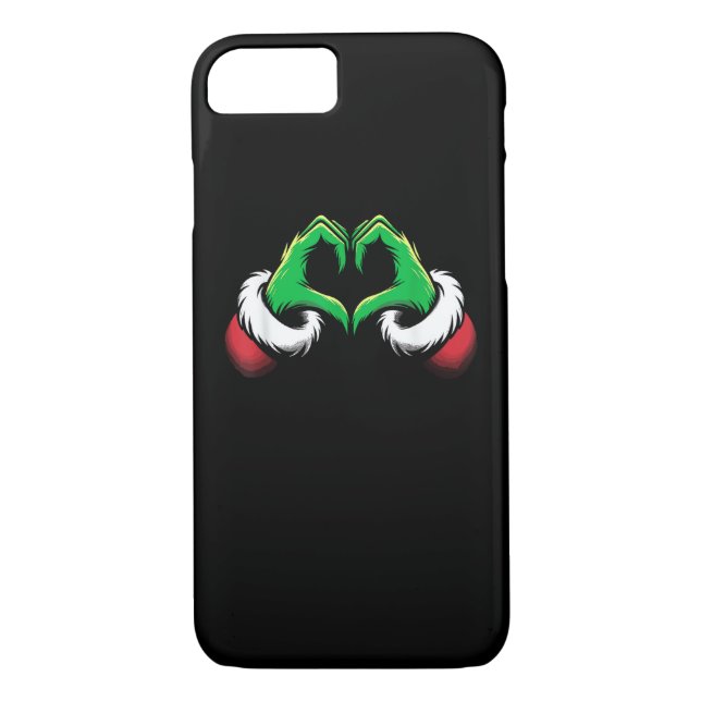 Coques Case-Mate iPhone Mains de coeur amusantes Noël (Dos)