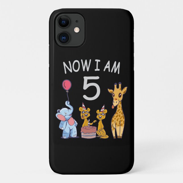 Coques Case-Mate iPhone Maintenant, j'ai 5 ans 5e anniversaire au Zoo (Dos)