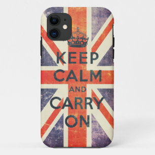 Coques Pour iPhone maintenez calme et continuez le drapeau vintage