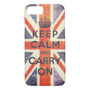 Coque Case-Mate Pour iPhone maintenez calme et continuez le drapeau vintage