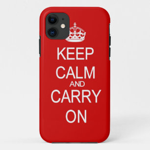 Coque iPhone 11 Maintenez calme et continuez le rouge vintage