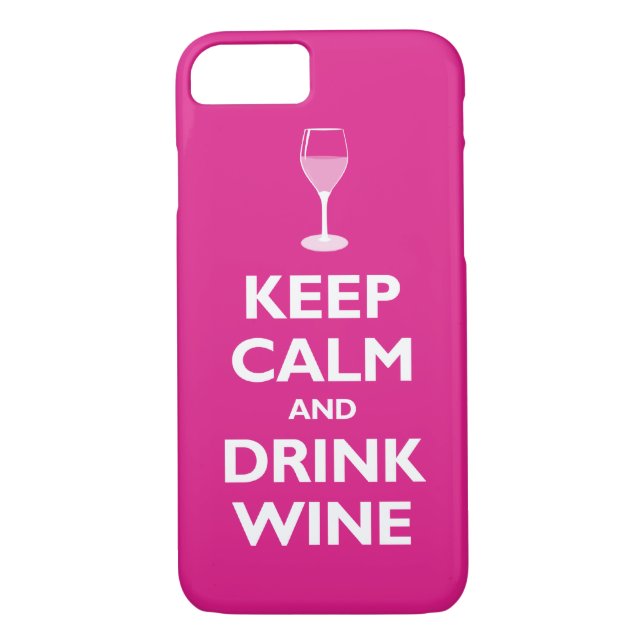 Coques Case-Mate iPhone Maintenez vin calme et de boissons (les roses (Dos)