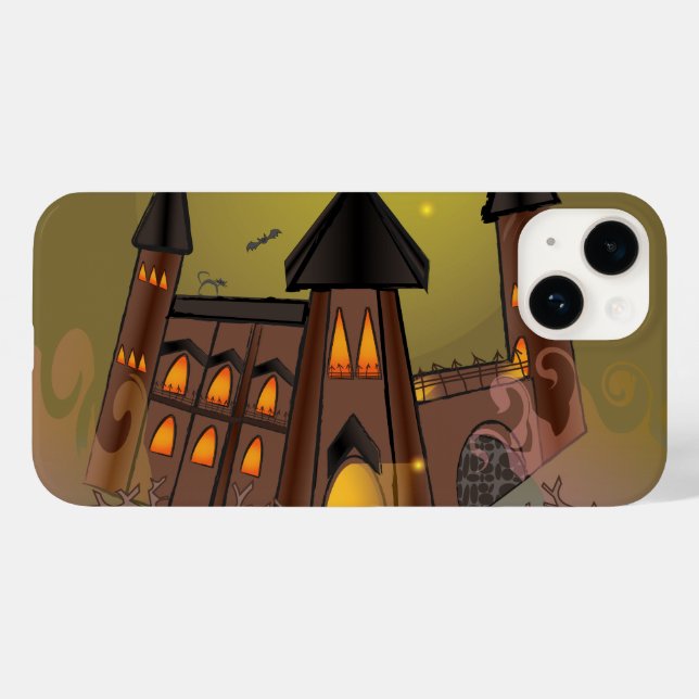 Coques Case-Mate iPhone Maison de sorcière éffrayante Halloween et château (Verso (horizontal))