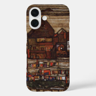 Coques iPhone 16 Maisons avec lessive d'Egon Schiele
