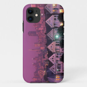 Coque iPhone 11 Maisons de rangées au coucher du soleil à San Fran