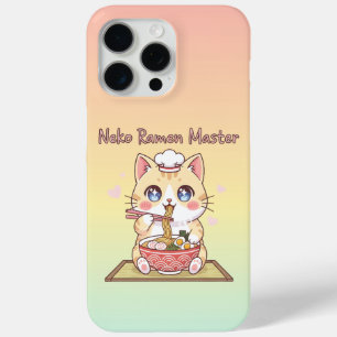 Coque iPhone 15 Pro Max Maître de Ramen Neko Kawaii Mignon Chat Cuisinier