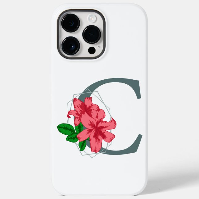 Coques Case-Mate iPhone Majuscule C monogramme floral (Verso)