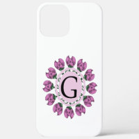 Majuscule G monogramme floral