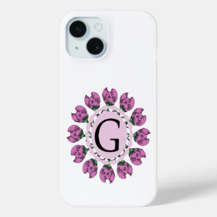 Coque Pour iPhone 15 Majuscule G monogramme floral