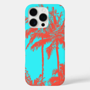 Coques iPhone 16 Pro Makena Beach Hawaiian Sketchy Palms Turquoise