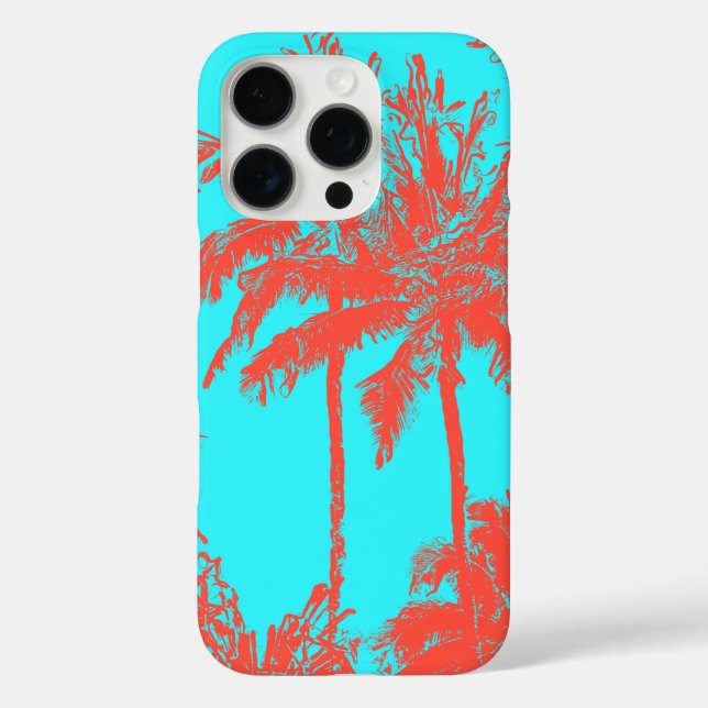 Coques Case-Mate iPhone Makena Beach Hawaiian Sketchy Palms Turquoise (Verso)