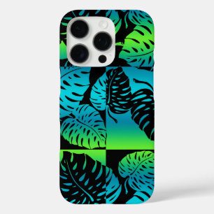 Coques iPhone 16 Pro Makua Monstera Hawaiian Stried Blend Turq