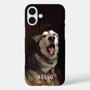 Coques iPhone 16 Plus Malamute en Alaska avec photo à bouche ouverte