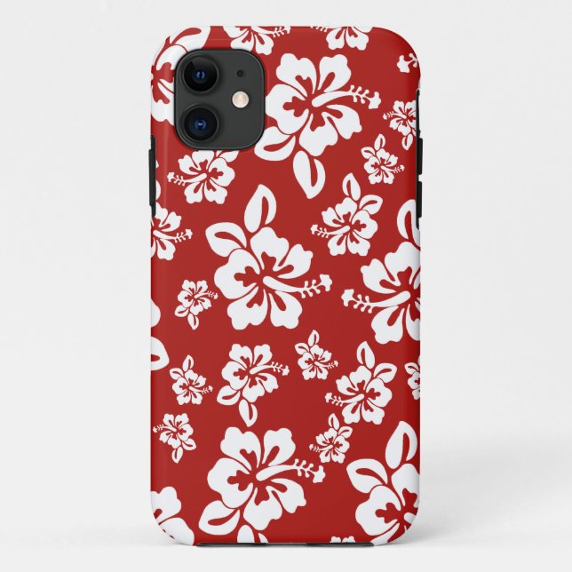 Coques Case-Mate iPhone Malia Hibiscus - Red Hawaii Pareau Imprimer (Dos)