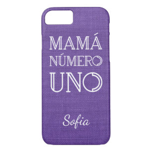 Case-Mate iPhone Case Mamá Número Uno sur Violet Linen Photo, Nom Person