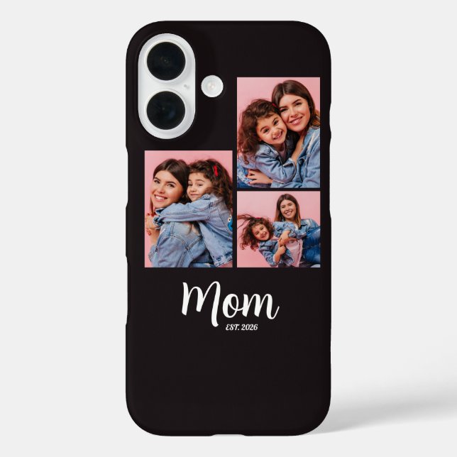Coques Case-Mate iPhone Maman a établi Script Noir 3 Photo (Verso)