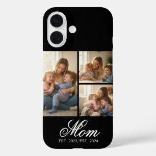 Coque Pour iPhone 16 Maman a établi un script élégant noir 3 Photo