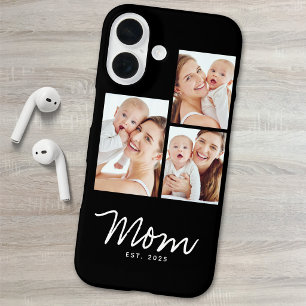 Coque Pour iPhone 16 Maman a établi un script moderne noir 3 Photo