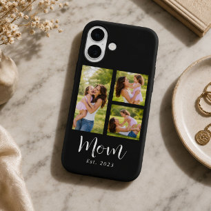 Coque Pour iPhone 16 Maman a établi un script moderne noir 3 Photo