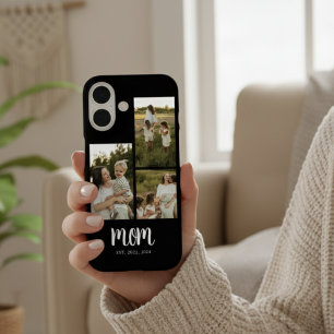 Coque Pour iPhone 16 Maman a établi un script moderne noir 3 Photo