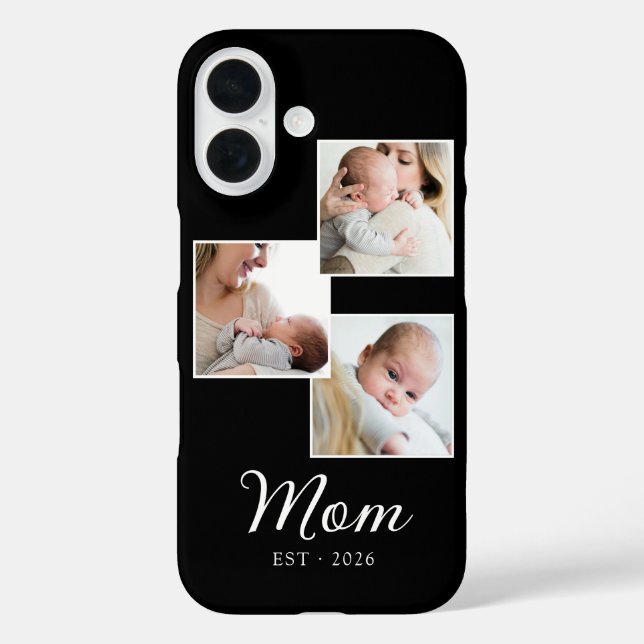 Coques Case-Mate iPhone Maman a établi un script moderne noir 3 Photo (Verso)