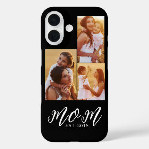 Coque Pour iPhone 16 Maman a établi un script moderne noir 3 Photo