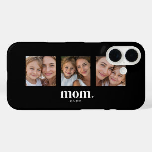 Coque Pour iPhone 16 Maman a établi une photo moderne en noir 3