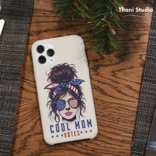 Coque Pour iPhone 15 Maman cool vote Vintage Messy Hair Lady élection