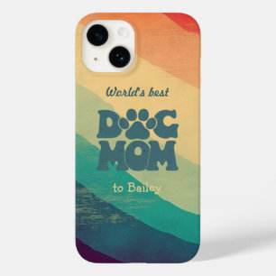 Coque Pour iPhone 14 Maman de Chien Rétro Groovy Personnalisé