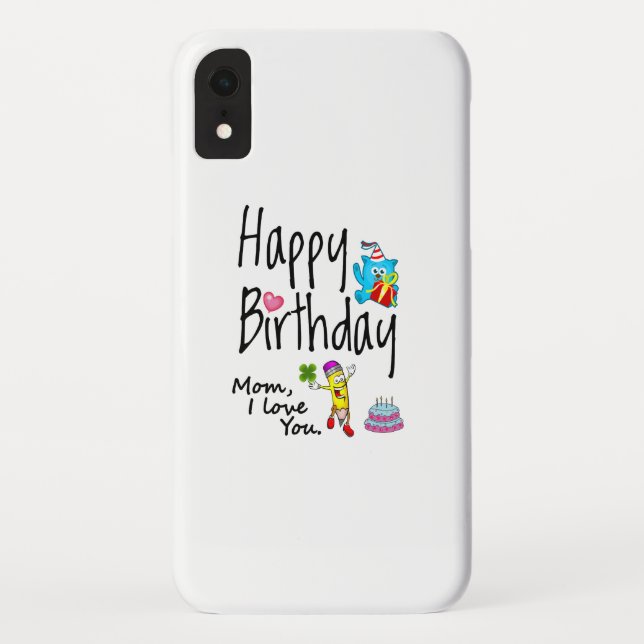 Coques Case-Mate iPhone Maman, je t'aime. Joyeux anniversaire. (Dos)