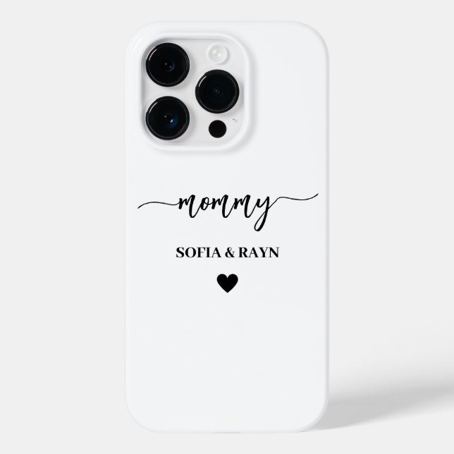 Coques Case-Mate iPhone Maman Moderne Maman Enfants Personnalisé Noms de f (Verso)