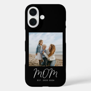 Coque Pour iPhone 16 Maman noire écriture établie Photo Case-Mate