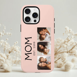 Coques iPhone 16 Pro Maman Typographie Établie Rose Pâle 3 Photo